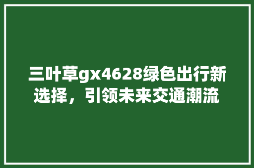 三叶草gx4628绿色出行新选择，引领未来交通潮流