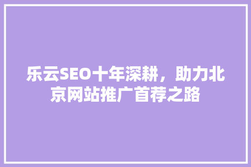 乐云SEO十年深耕，助力北京网站推广首荐之路
