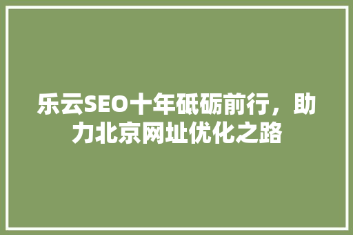 乐云SEO十年砥砺前行，助力北京网址优化之路