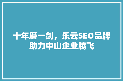 十年磨一剑，乐云SEO品牌助力中山企业腾飞 神马SEO