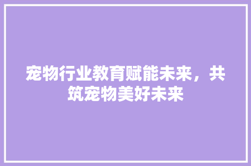 宠物行业教育赋能未来，共筑宠物美好未来 网站建设公司