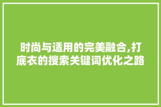 时尚与适用的完美融合,打底衣的搜索关键词优化之路 搜狗SEO