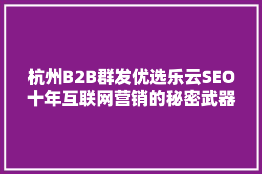 杭州B2B群发优选乐云SEO十年互联网营销的秘密武器 百度SEO