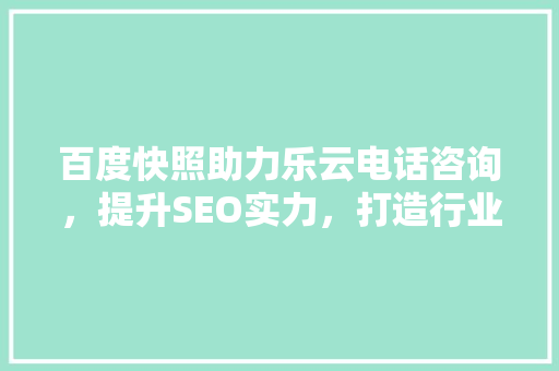 百度快照助力乐云电话咨询，提升SEO实力，打造行业领先品牌 必应SEO