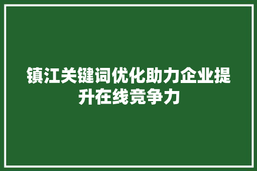 镇江关键词优化助力企业提升在线竞争力 百度SEO