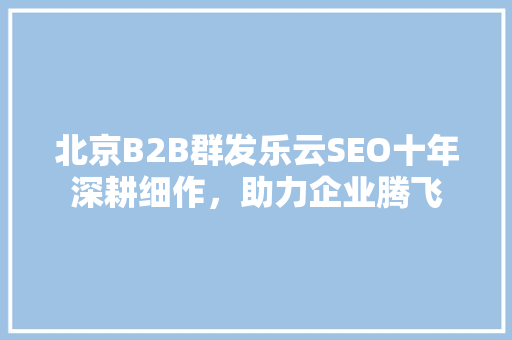 北京B2B群发乐云SEO十年深耕细作，助力企业腾飞
