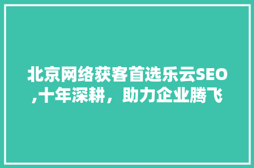 北京网络获客首选乐云SEO,十年深耕，助力企业腾飞 SEO关键词