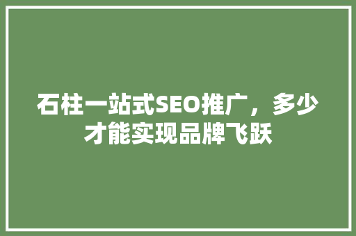 石柱一站式SEO推广，多少才能实现品牌飞跃