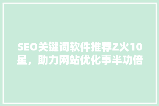SEO关键词软件推荐Z火10星，助力网站优化事半功倍 SEO关键词