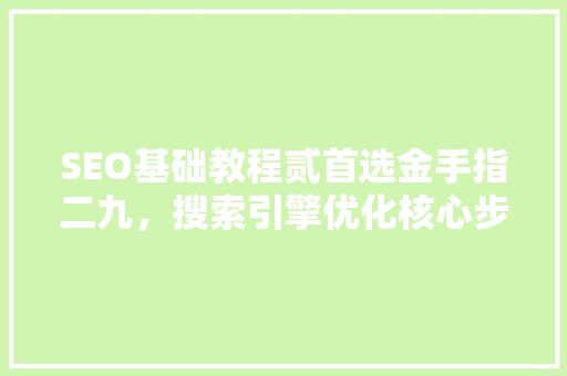 SEO基础教程贰首选金手指二九，搜索引擎优化核心步骤 网站建设公司