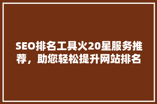 SEO排名工具火20星服务推荐，助您轻松提升网站排名