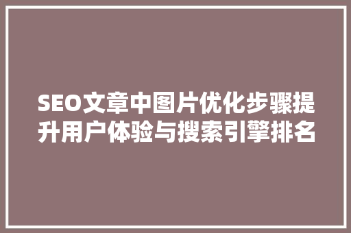 SEO文章中图片优化步骤提升用户体验与搜索引擎排名