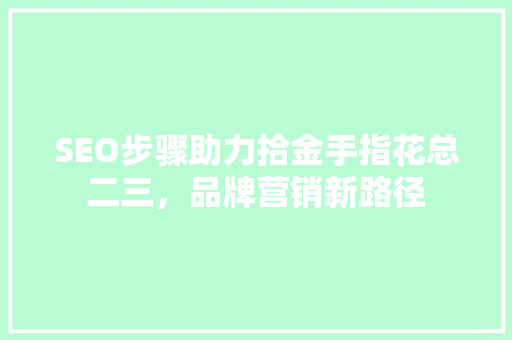 SEO步骤助力拾金手指花总二三，品牌营销新路径 网站建设公司