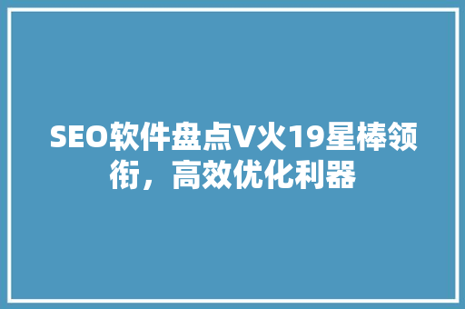 SEO软件盘点V火19星棒领衔，高效优化利器 百度SEO