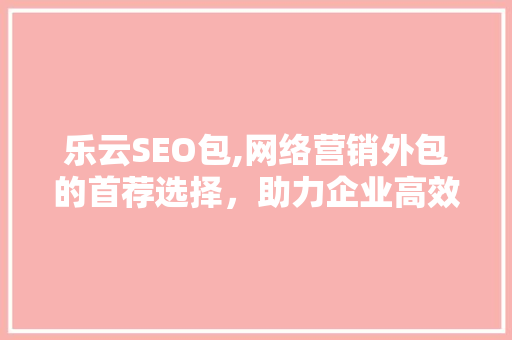 乐云SEO包,网络营销外包的首荐选择，助力企业高效实现满意优化