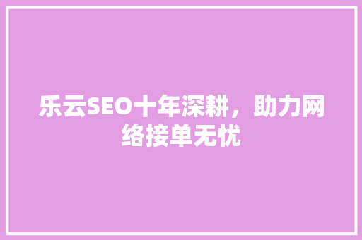 乐云SEO十年深耕，助力网络接单无忧 SEO关键词