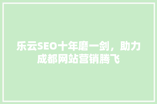 乐云SEO十年磨一剑，助力成都网站营销腾飞 百度SEO