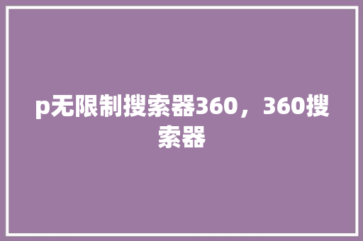p无限制搜索器360，360搜索器