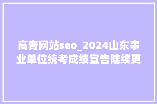 高青网站seo_2024山东事业单位统考成绩宣告陆续更新 省属 高青网站seo_2024山东事业单位统考成绩宣告陆续更新 省属 网站建设公司