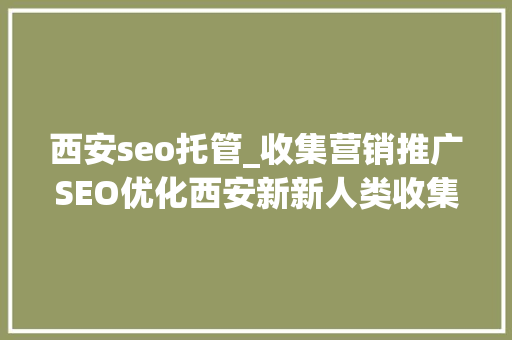西安seo托管_收集营销推广SEO优化西安新新人类收集 西安seo托管_收集营销推广SEO优化西安新新人类收集 搜狗SEO