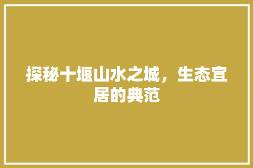 探秘十堰山水之城，生态宜居的典范 SEO关键词