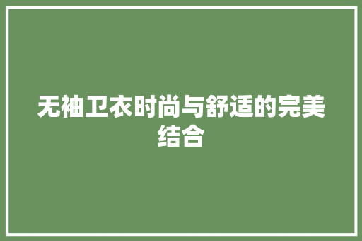 无袖卫衣时尚与舒适的完美结合