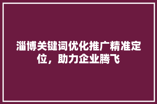 淄博关键词优化推广精准定位，助力企业腾飞 搜狗SEO
