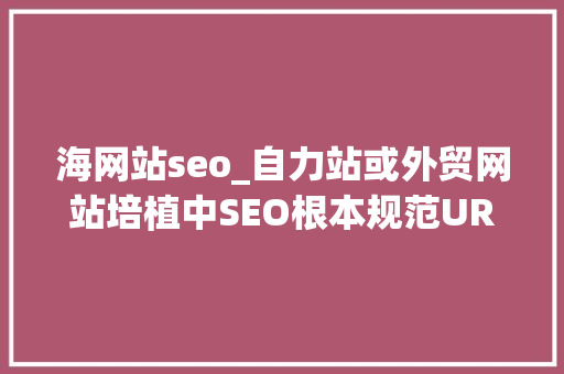 海网站seo_自力站或外贸网站培植中SEO根本规范URL设置 海网站seo_自力站或外贸网站培植中SEO根本规范URL设置 必应SEO