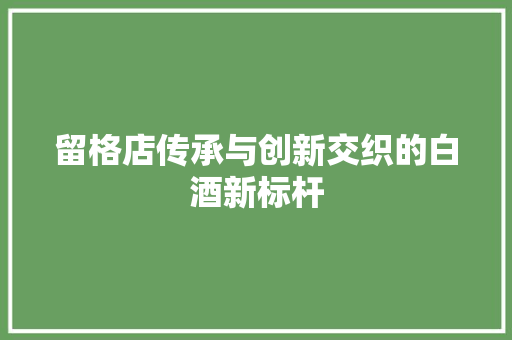 留格店传承与创新交织的白酒新标杆 必应SEO