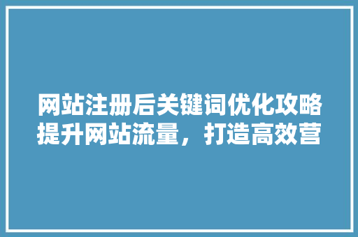 网站注册后关键词优化攻略提升网站流量，打造高效营销步骤 SEO关键词