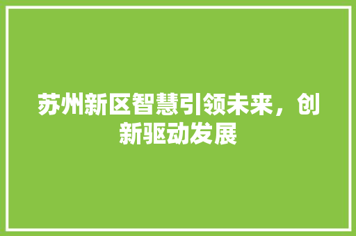 苏州新区智慧引领未来，创新驱动发展 搜狗SEO