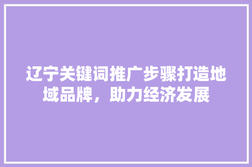 辽宁关键词推广步骤打造地域品牌，助力经济发展 必应SEO
