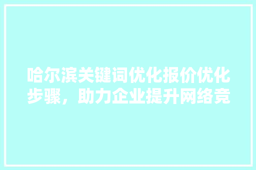 哈尔滨关键词优化报价优化步骤，助力企业提升网络竞争力 搜狗SEO