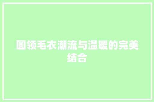 圆领毛衣潮流与温暖的完美结合 网站建设公司