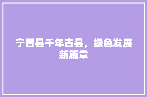 宁晋县千年古县，绿色发展新篇章 神马SEO
