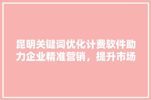 昆明关键词优化计费软件助力企业精准营销，提升市场竞争力 必应SEO