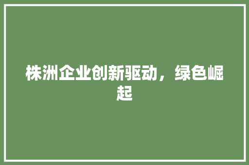 株洲企业创新驱动，绿色崛起 网站建设公司
