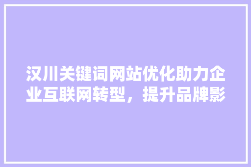 汉川关键词网站优化助力企业互联网转型，提升品牌影响力