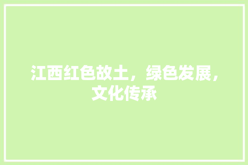 江西红色故土，绿色发展，文化传承 百度SEO