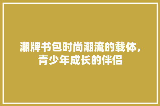 潮牌书包时尚潮流的载体，青少年成长的伴侣 网站建设公司