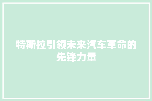 特斯拉引领未来汽车革命的先锋力量 SEO关键词