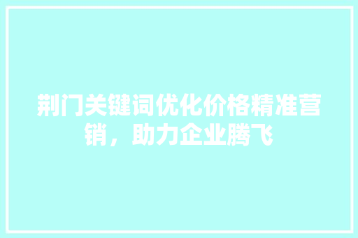 荆门关键词优化价格精准营销，助力企业腾飞 网站建设公司