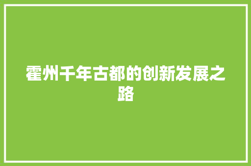霍州千年古都的创新发展之路 必应SEO