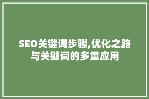 SEO关键词步骤,优化之路与关键词的多重应用 百度SEO