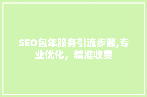 SEO包年服务引流步骤,专业优化，精准收费 必应SEO