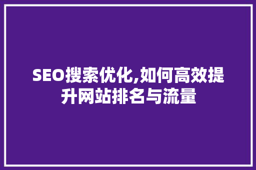SEO搜索优化,如何高效提升网站排名与流量 必应SEO