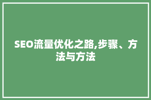 SEO流量优化之路,步骤、方法与方法 网站建设公司