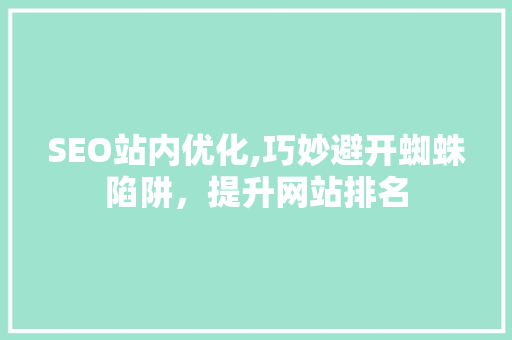 SEO站内优化,巧妙避开蜘蛛陷阱，提升网站排名 神马SEO