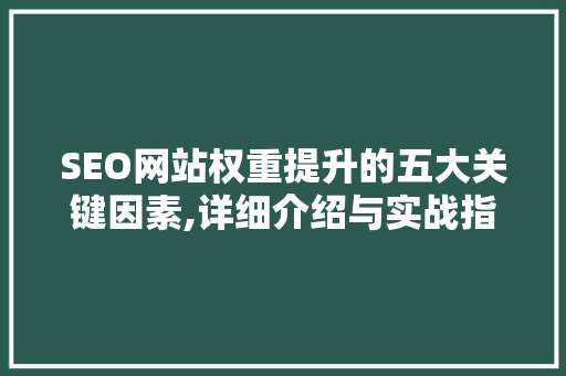 SEO网站权重提升的五大关键因素,详细介绍与实战指南 百度SEO