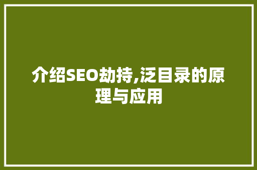 介绍SEO劫持,泛目录的原理与应用 网站建设公司